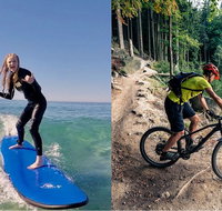 Surf Lesson eMtn Bike local brewery  one epic day tour - Sunshine Coast Tourism