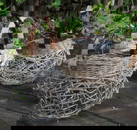 Weaving Woven Basket with Leather Handle - Sunshine Coast Tourism